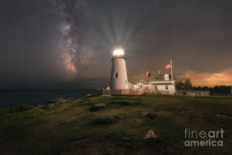 Pemaquid Point Lighthouse Milky Way Photograph by Michael Ver Sprill