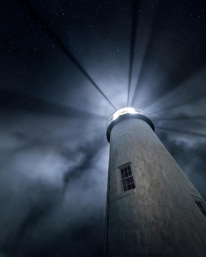Pemaquid Stars and Fog Photograph by Colin Chase