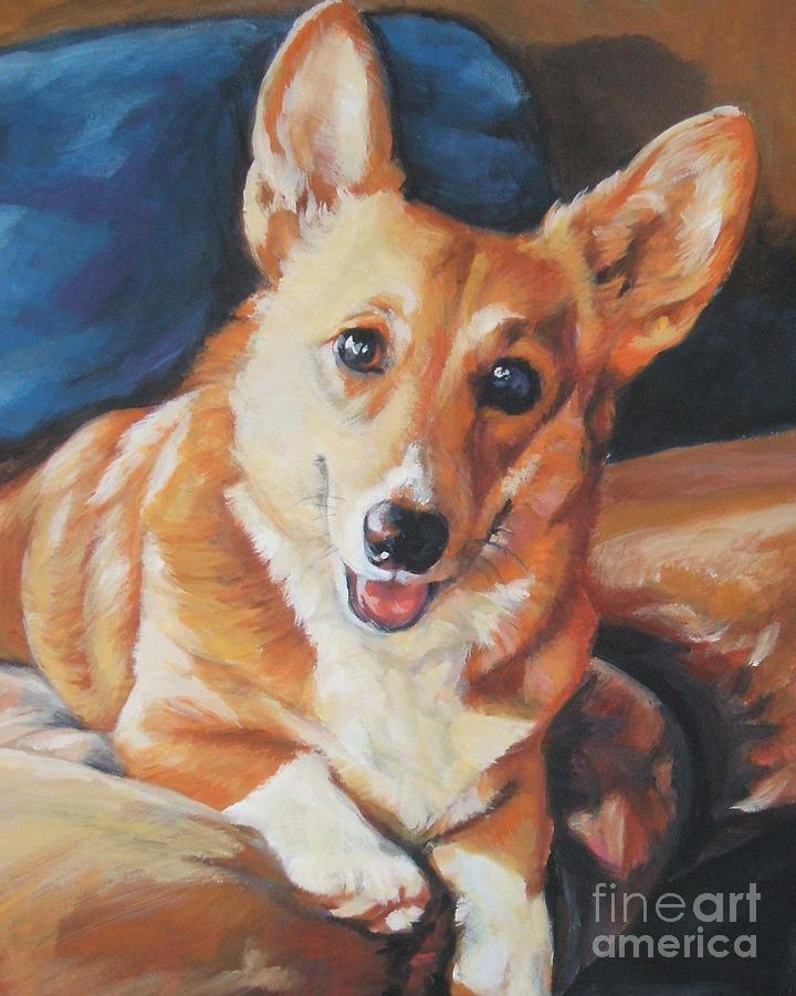 Dog Painting - Pembroke Welsh Corgi by Lee Ann Shepard