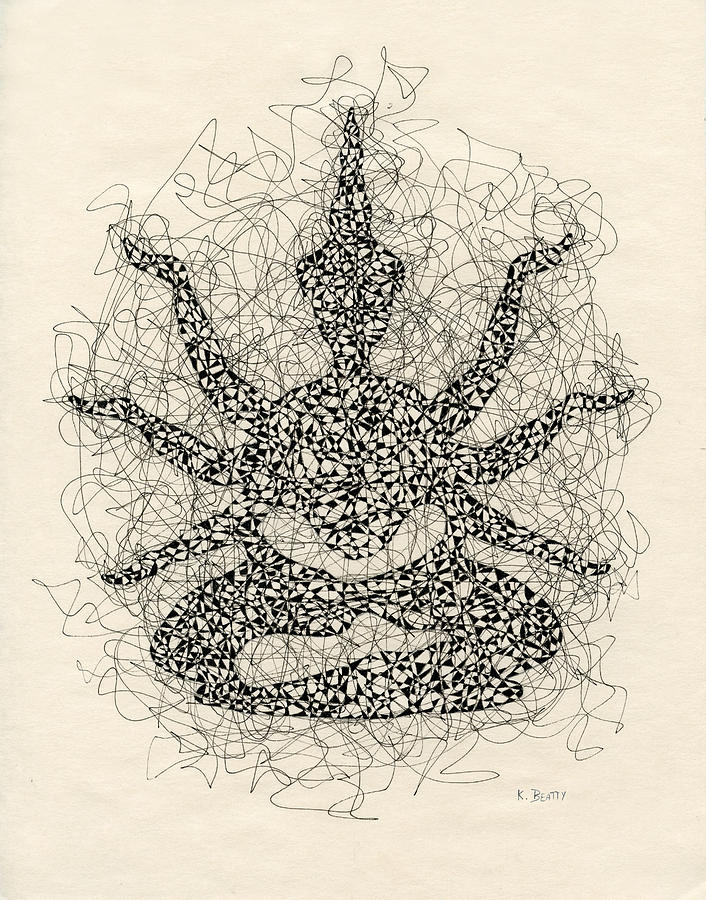 Buddha Drawing - Pen and Ink Drawing Buddha  by Karla Beatty
