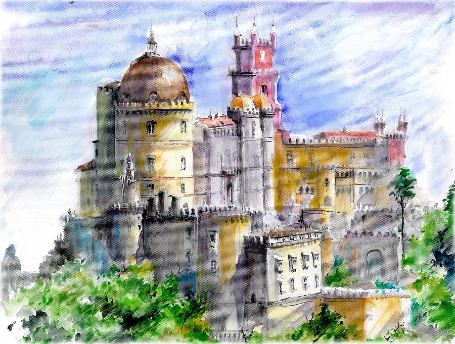 San Francisco Painting - Pena Palace Sintra by Elena Petrova Gancheva