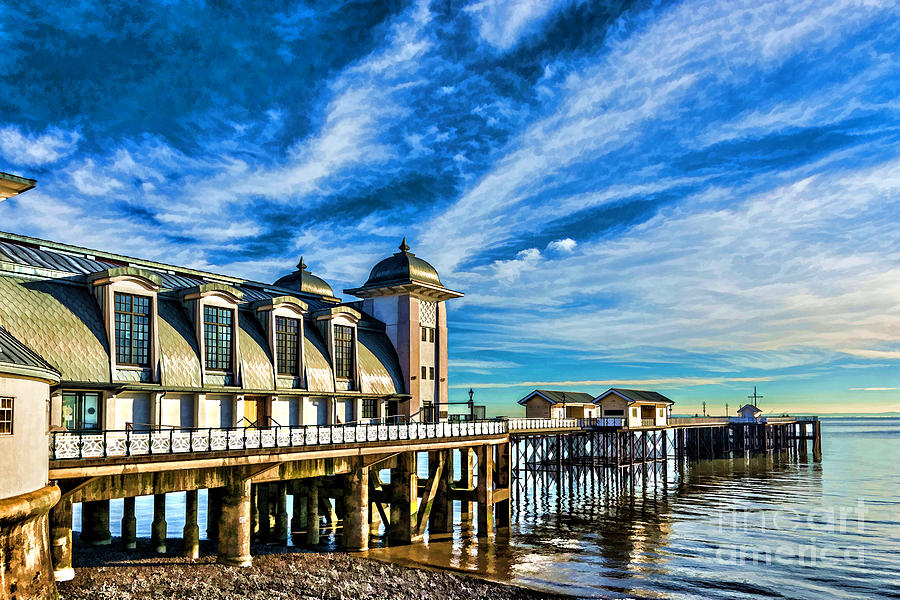 Penarth Pier Painterly Photograph by Steve Purnell | Fine Art America