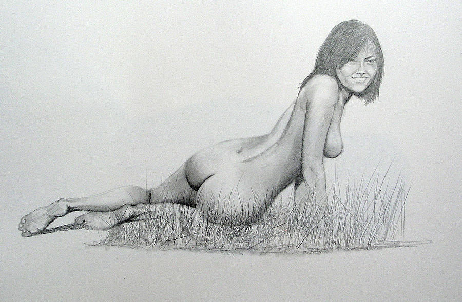 Naked Models Pen Drawing Sketch