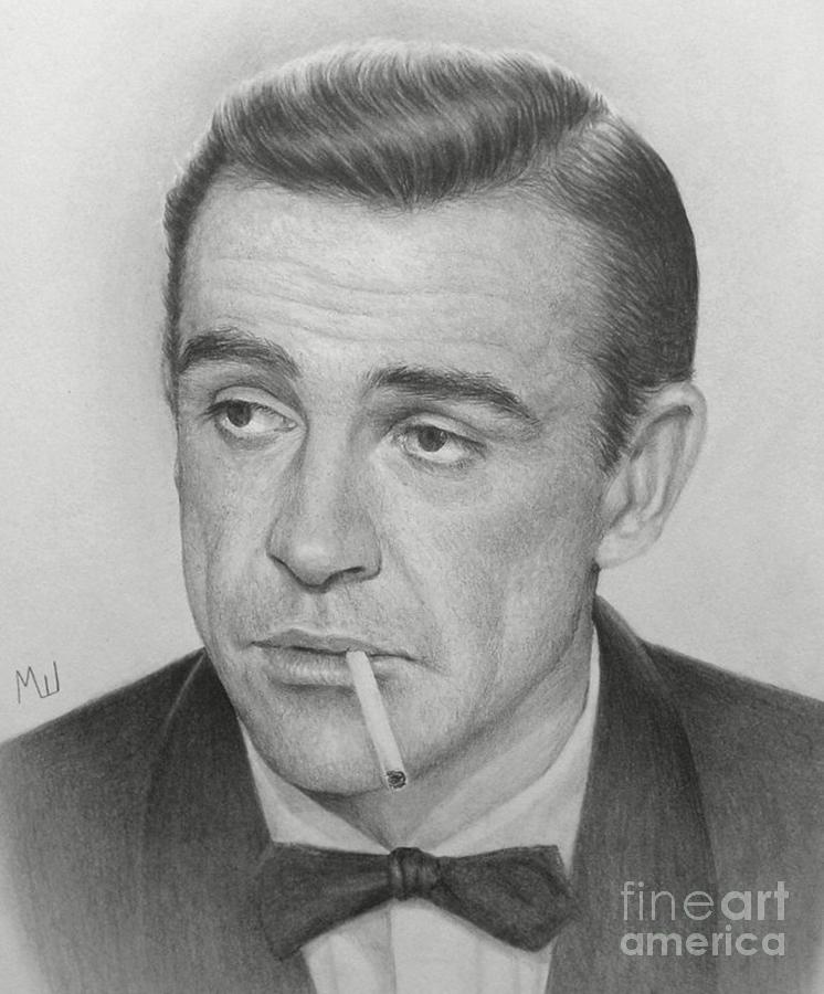 Pencil Portrait Of Sean Connery As James Bond Drawing by Miroslav Sunjkic