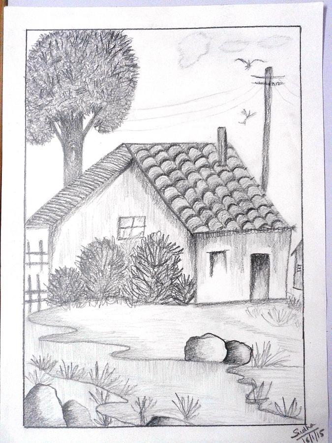 How to draw Pencil Shading Landscape  Pencil Art  PaintingTube