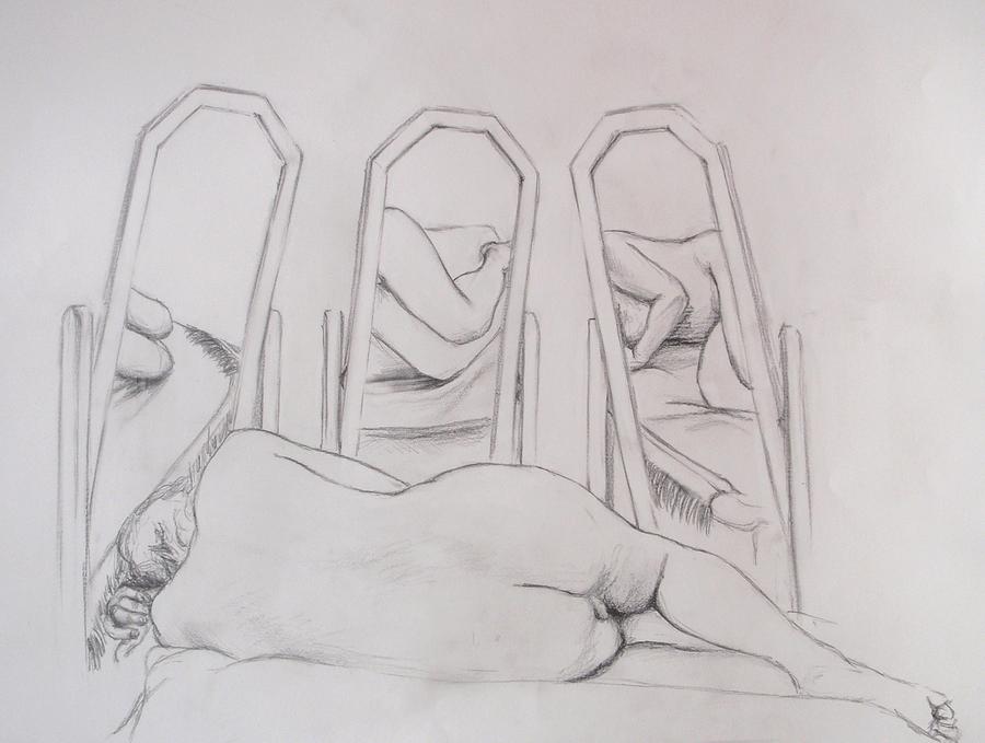 Nude Drawing - Pencil sketch 2   March 2011 by Mira Cooke