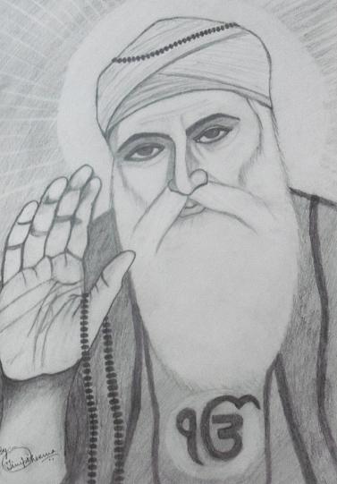 How to draw Guru Nanak Dev Ji