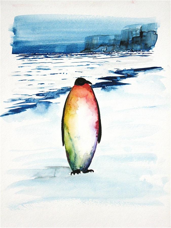 Penguin 1 Painting by Carolyn Doe
