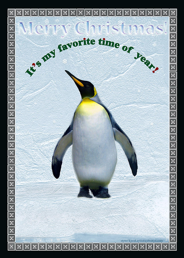 Penguin Christmas Digital Art by Steve Karol