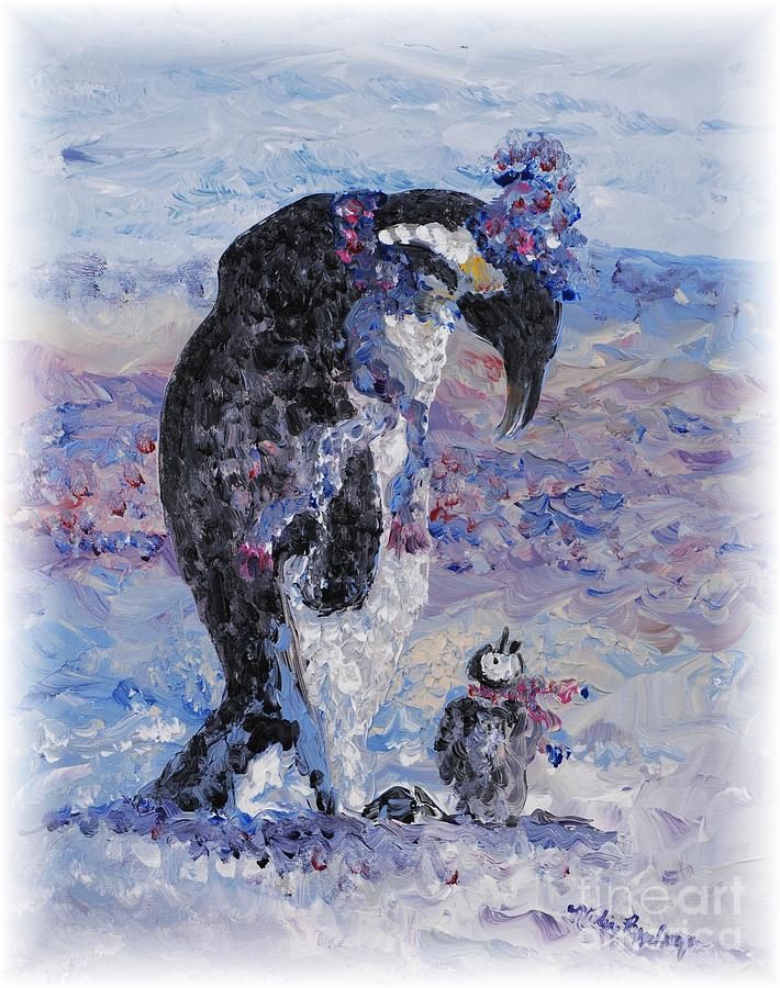 Penguin Love Painting by Nadine Rippelmeyer
