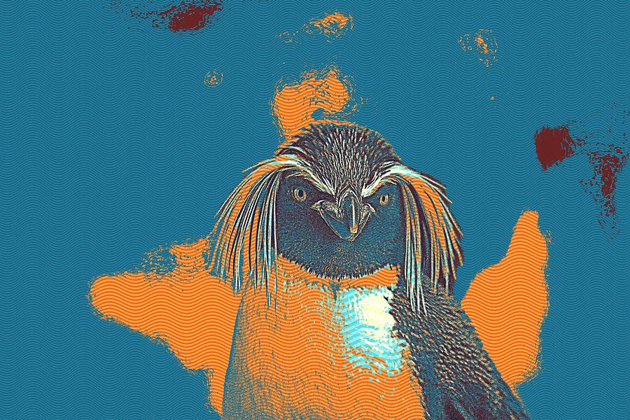 Penguin Rockhopper Painting by Celestial Images