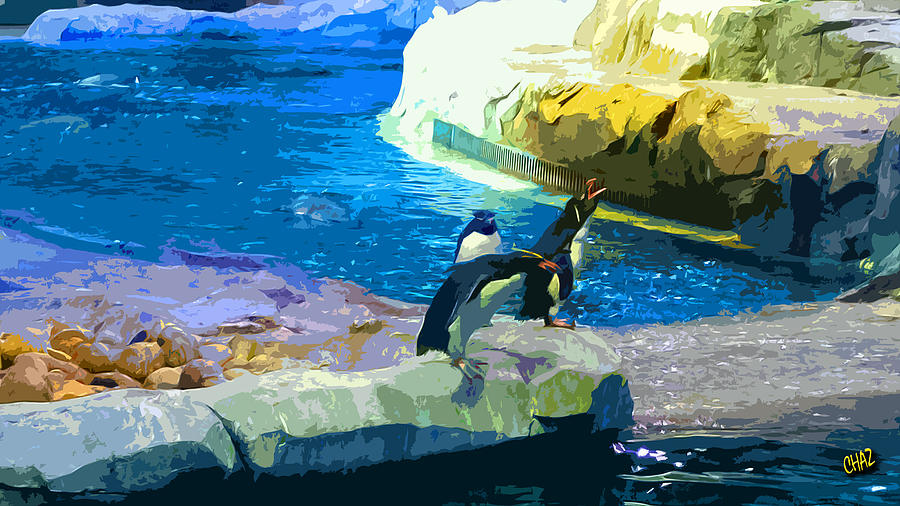 Penguins At The Zoo Painting by CHAZ Daugherty