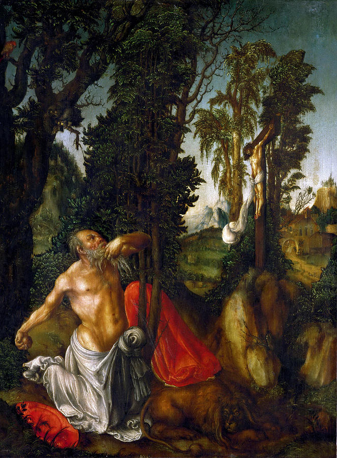 Penitent Saint Jerome Painting by Lucas Cranach the Elder