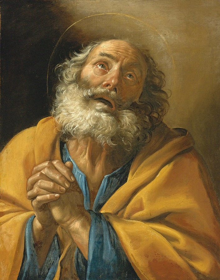 Penitent Saint Peter Painting by Giuseppe Vermiglio