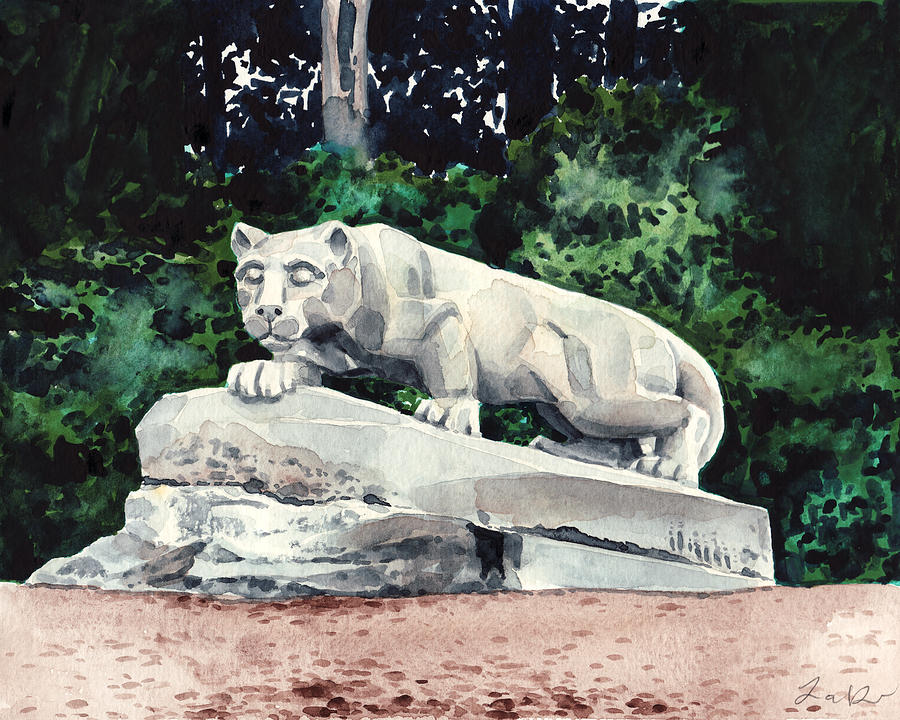 Penn State University Painting - Penn State Nittany Lion Shrine University Happy Valley Joe Paterno by Laura Row