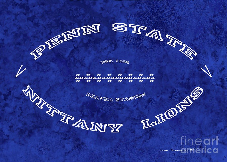 Penn State Nittany Lions Football Tribute Poster Light Blue Photograph by Lone Palm Studio
