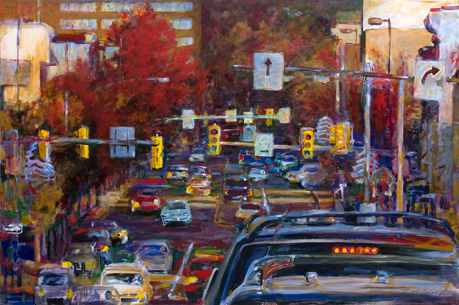 Penn Street Signs Painting by Rich Houck