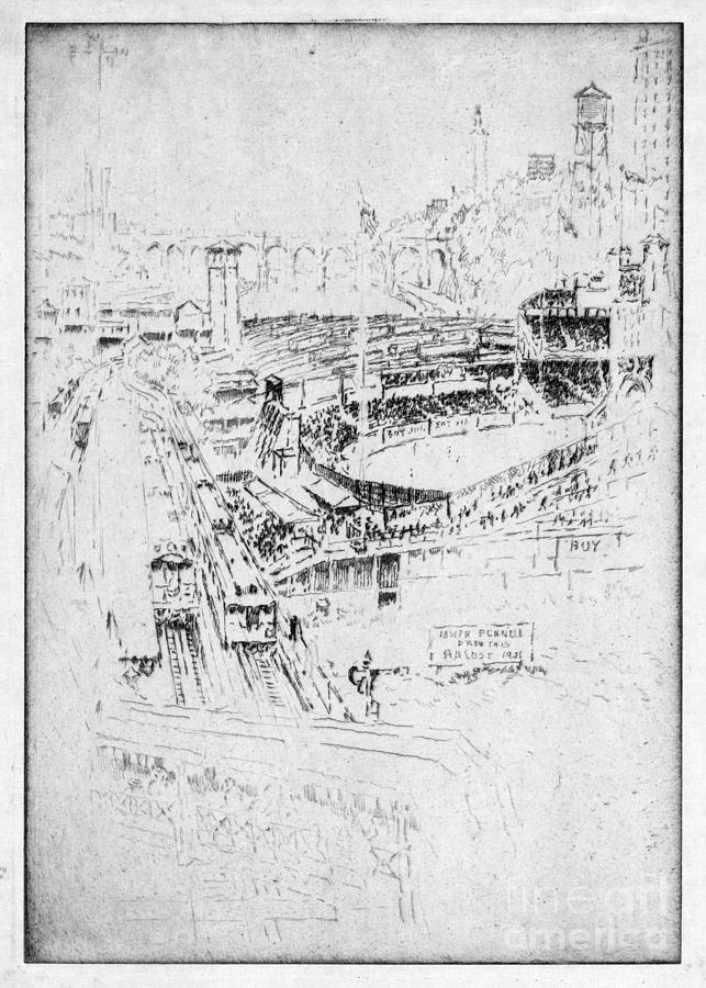 Pennell Polo Grounds 1921 Drawing by Granger