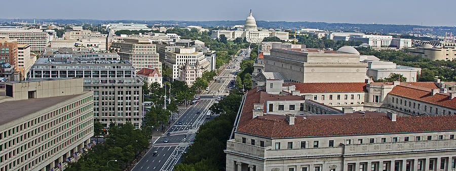 Aerial Photograph - Pennsylvania Avenue - Washington DC by Brendan Reals