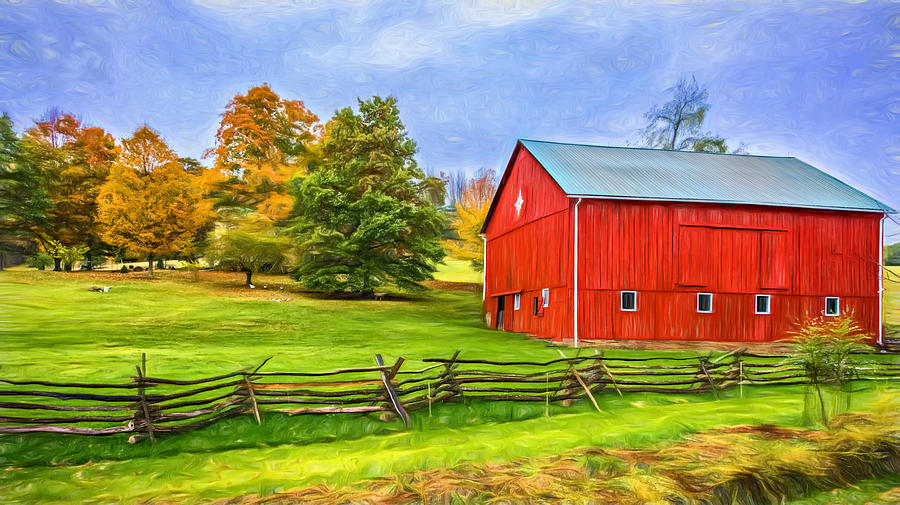 Fall Photograph - Pennsylvania Barn - Paint by Steve Harrington