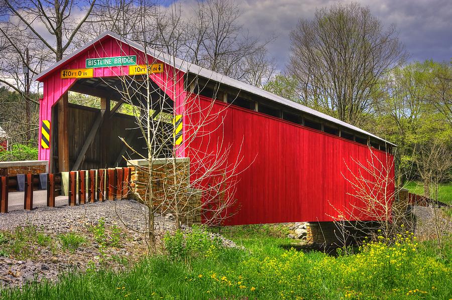 Pennsylvania Country Roads - Bistline Covered Bridge Over Shermans Creek No. 4 - Perry County Photograph by Michael Mazaika