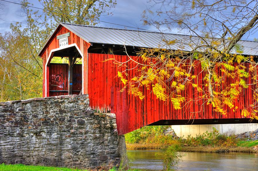Pennsylvania Country Roads - Dellville Covered Bridge Over Sherman Creek No. 13 - Perry County Photograph by Michael Mazaika