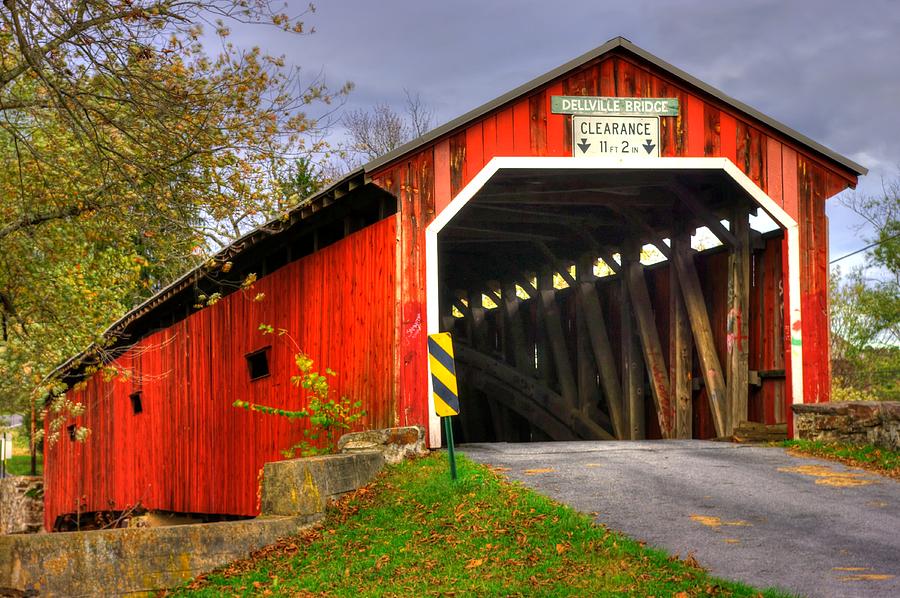 Pennsylvania Country Roads - Dellville Covered Bridge Over Sherman Creek No. 17 - Perry County Photograph by Michael Mazaika