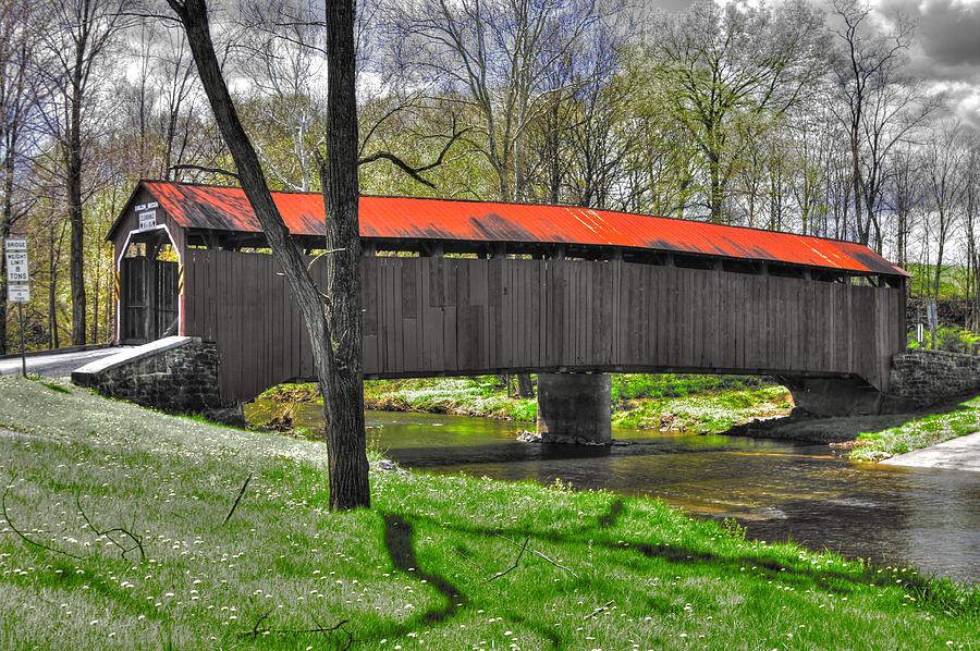 Pennsylvania Country Roads - Enslow Covered Bridge Over Sherman Creek No. 4A-Alt - Perry County Photograph by Michael Mazaika