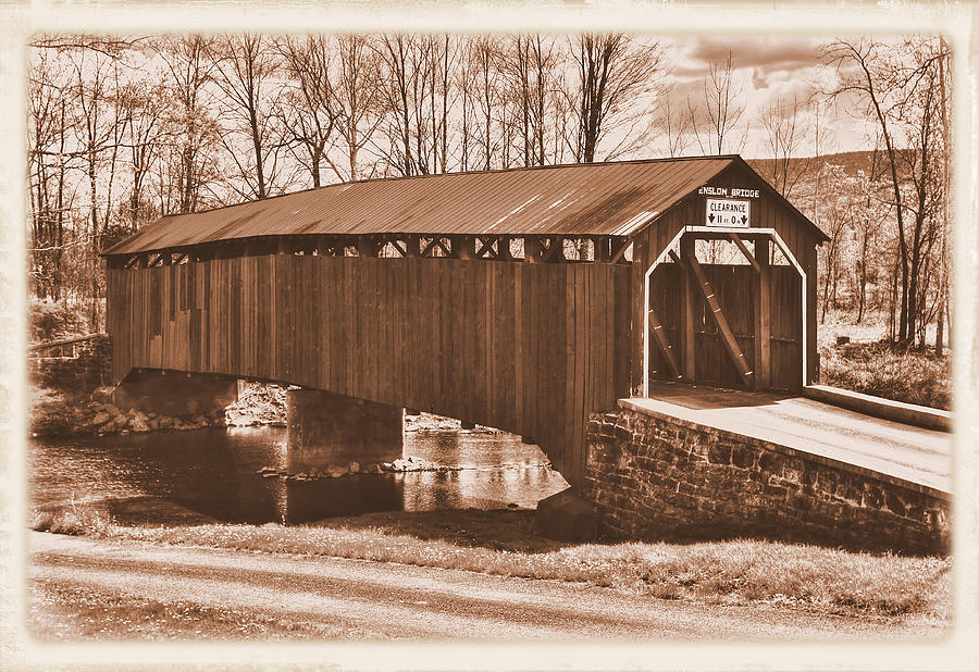 Pennsylvania Country Roads - Enslow Covered Bridge Over Sherman Creek No. 7BS-Alt - Perry County Photograph by Michael Mazaika