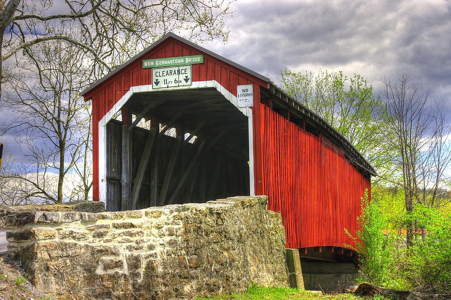 Pennsylvania Country Roads - New Germantown Covered Bridge Over Shermans Creek No. 1 - Perry County Photograph by Michael Mazaika