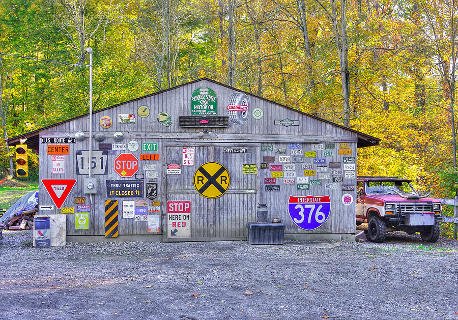 Pennsylvania Country Roads - The Garage - Washington County Photograph by Michael Mazaika
