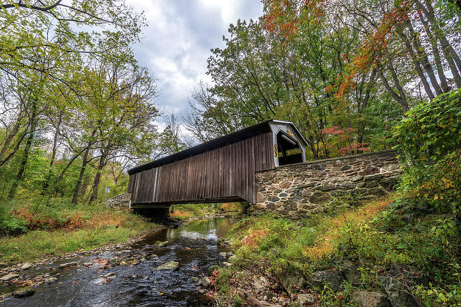 Pennsylvania Covered Bridge in Autumn Photograph by Patrick Wolf