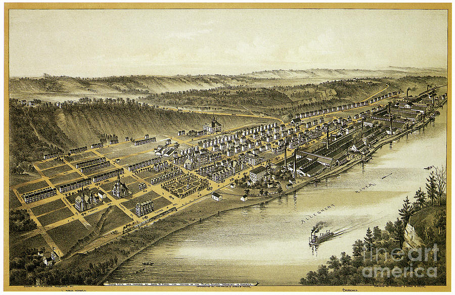Pennsylvania, Ford City.  Drawing by Granger