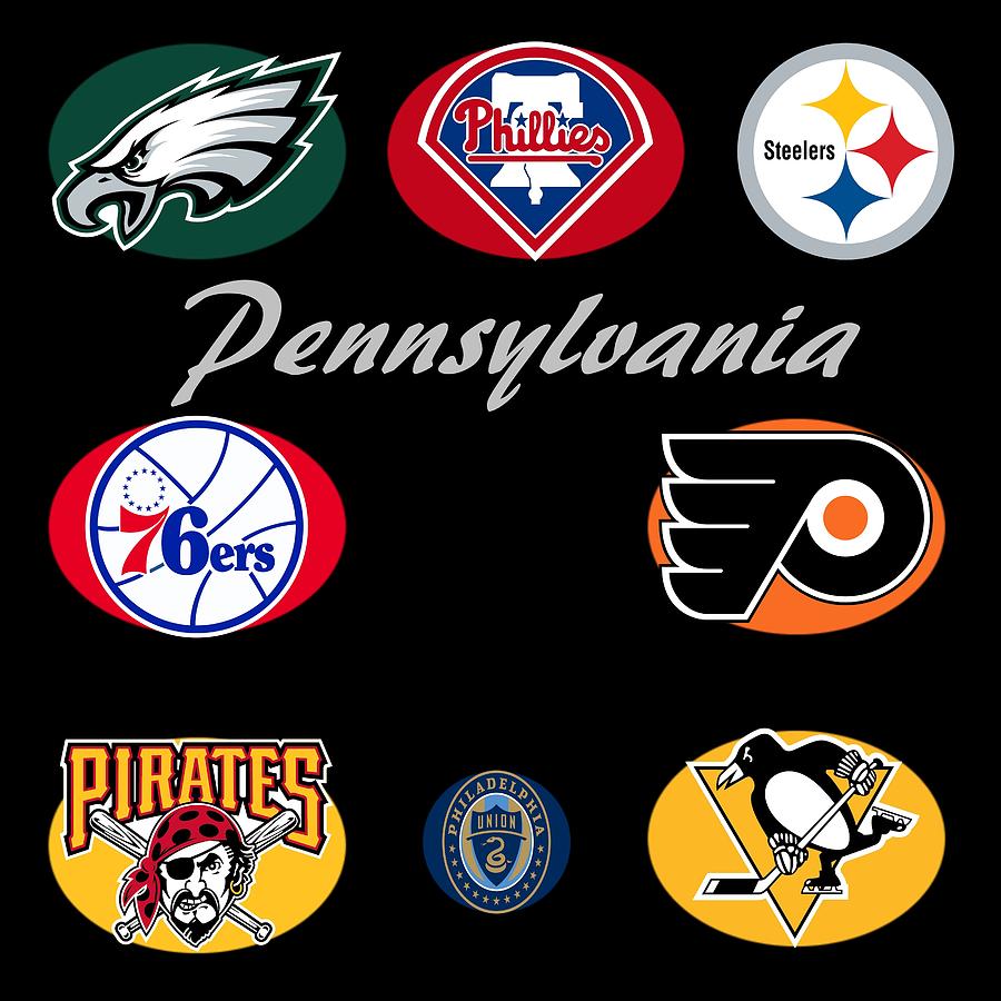 Pennsylvania Professional Sport Teams Collage  Digital Art by Movie Poster Prints