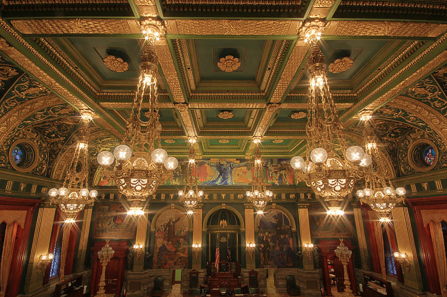 Architecture Photograph - Pennsylvania Senate Chamber by Shelley Neff