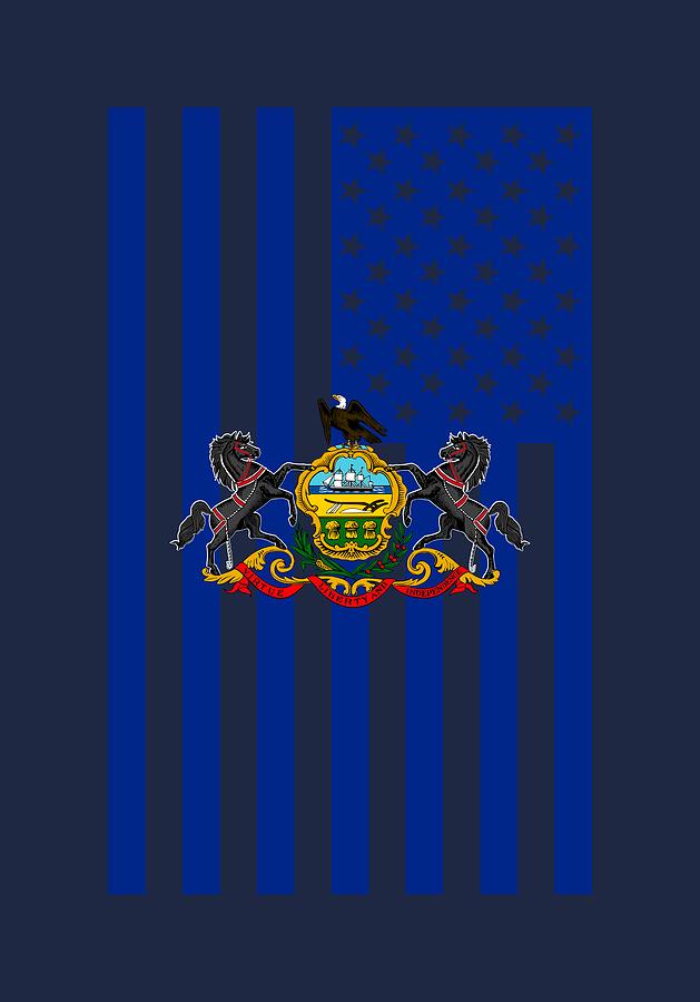Pennsylvania State Flag Graphic USA Styling Digital Art by Garaga Designs