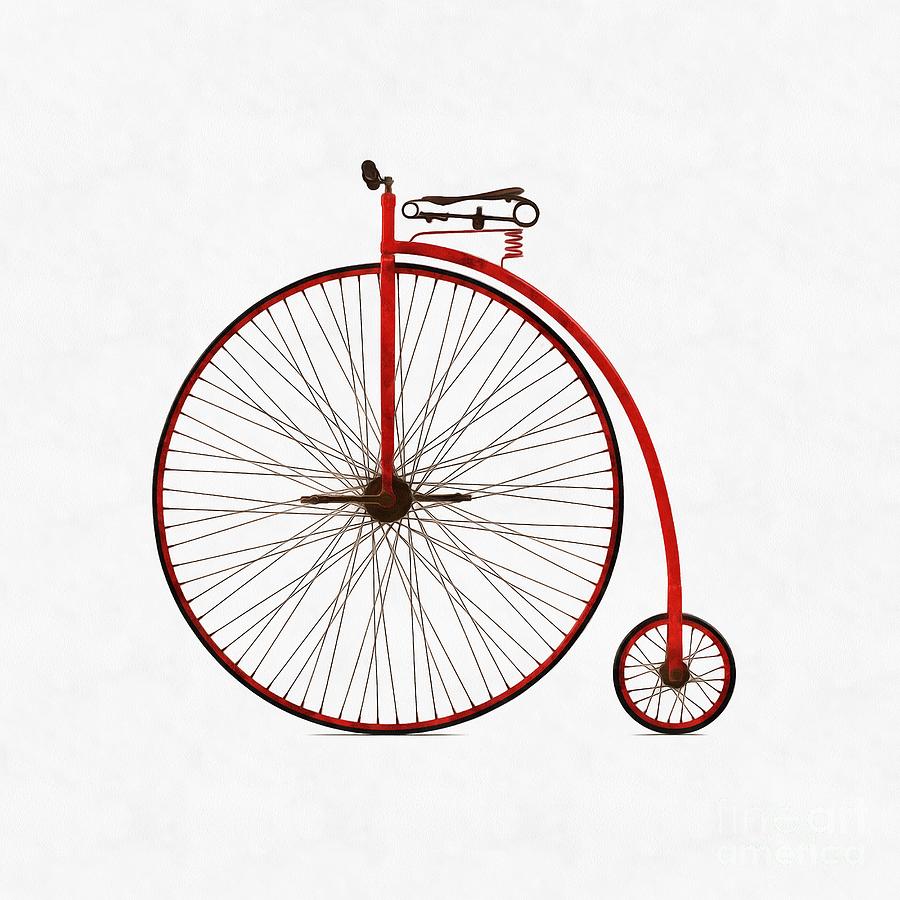 Vintage Digital Art - Penny Farthing Bicycle by Edward Fielding