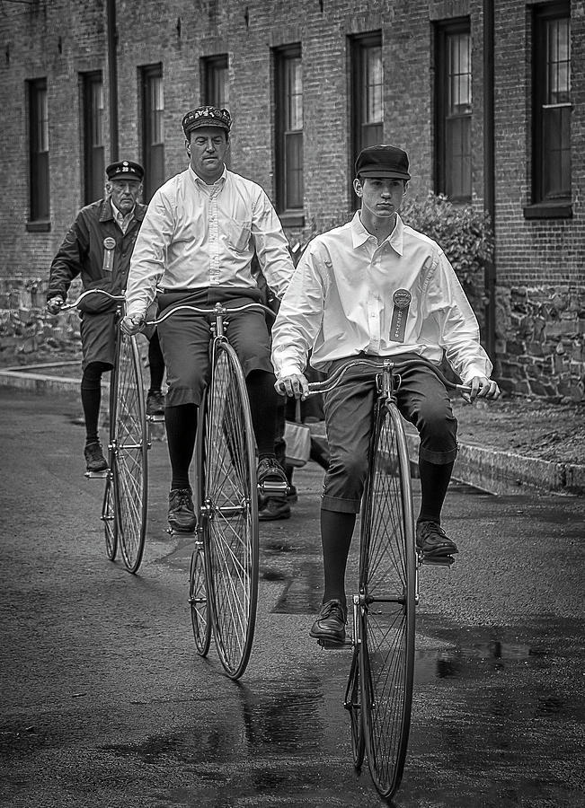 Penny Farthing Bikes BW Photograph by Rick Mosher