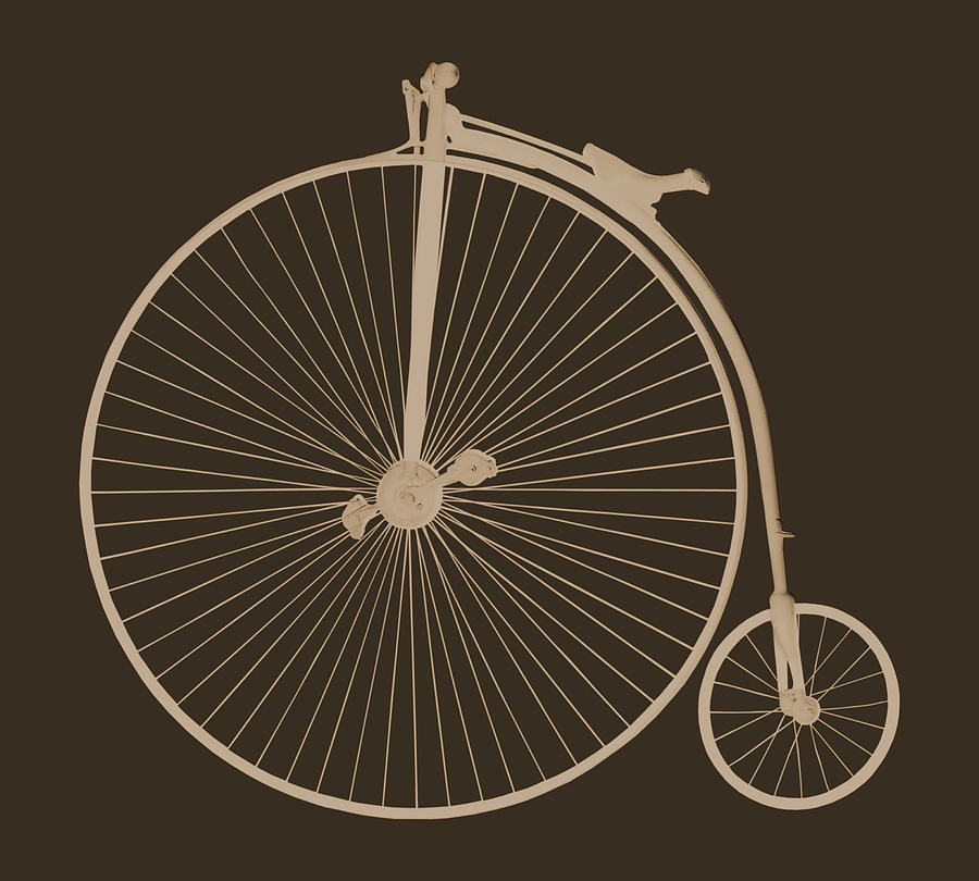 Penny Farthing Sepia on Brown Photograph by Gill Billington