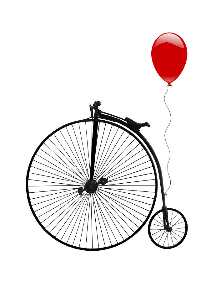 Penny Farthing With Red Balloon Photograph by Gill Billington