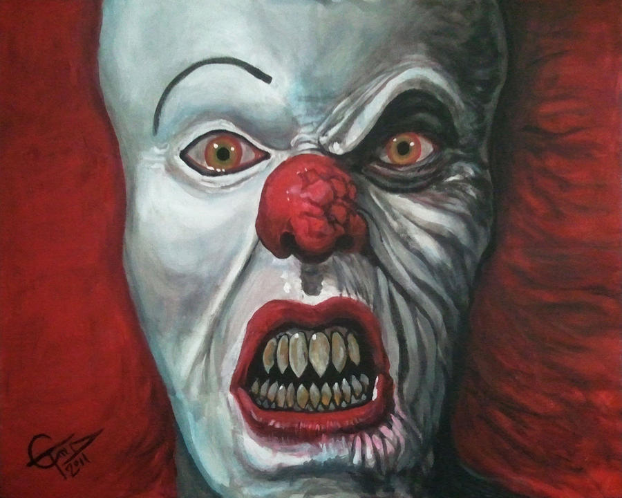 It Movie Painting - Pennywise by Tom Carlton