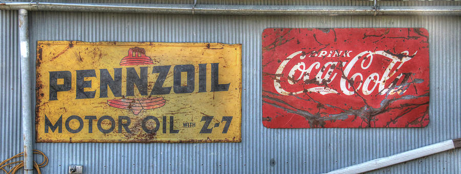 Pennzoil and Coca Cola Photograph by J Laughlin