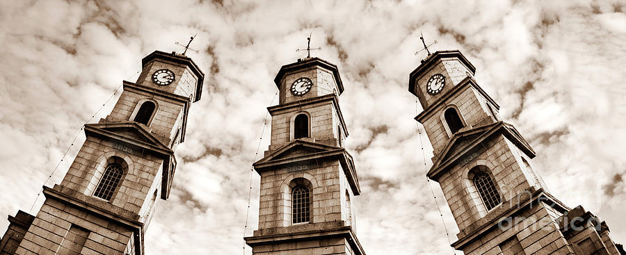 Penryn Clock Tower in sepia Photograph by Terri Waters