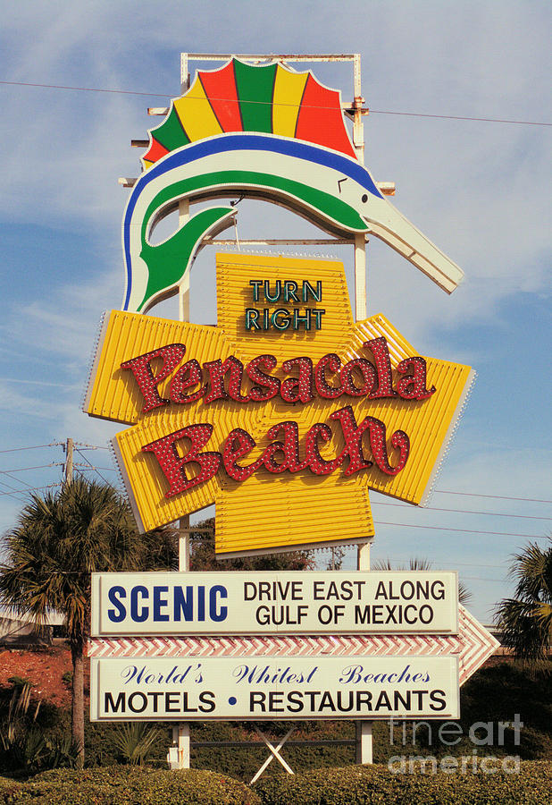 Pensacola Beach Sign Photograph by Jim Sweida