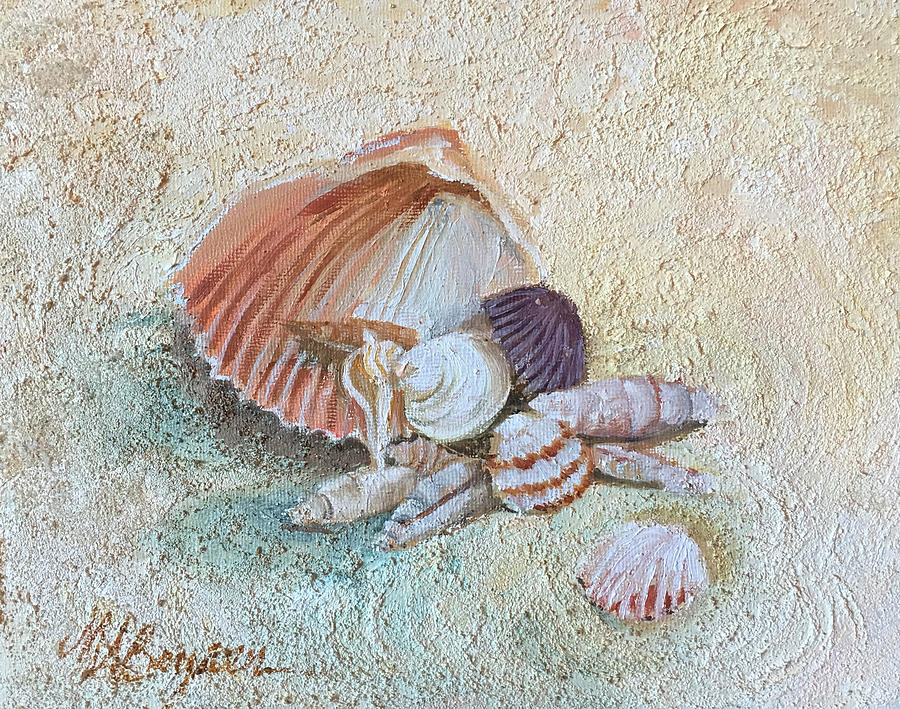 Seashells Painting - Pensacola Sand and Shells by Maryann Boysen