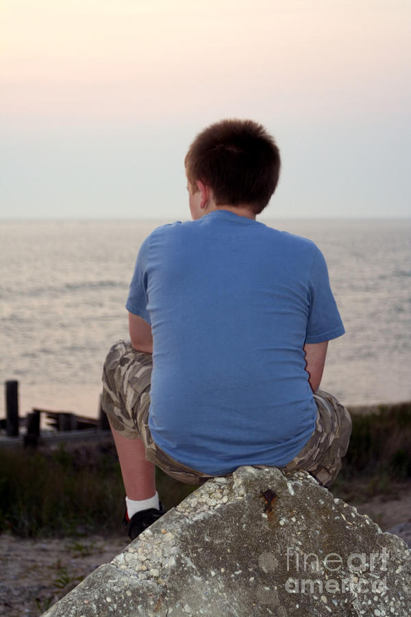 Pensive Beach Teen Boy 3 Photograph by Susan Stevenson