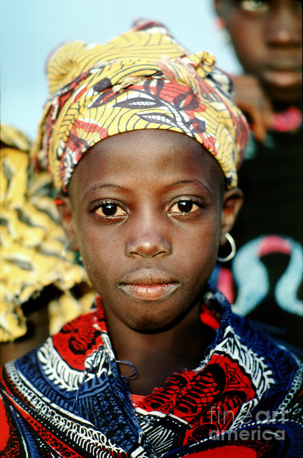 Pensive Face African Girl In Burkina Faso Photograph By Wernher