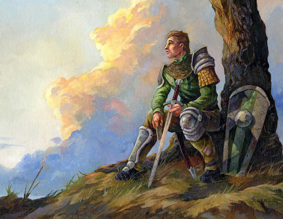Knight Painting - Pensive Knight by Storn Cook