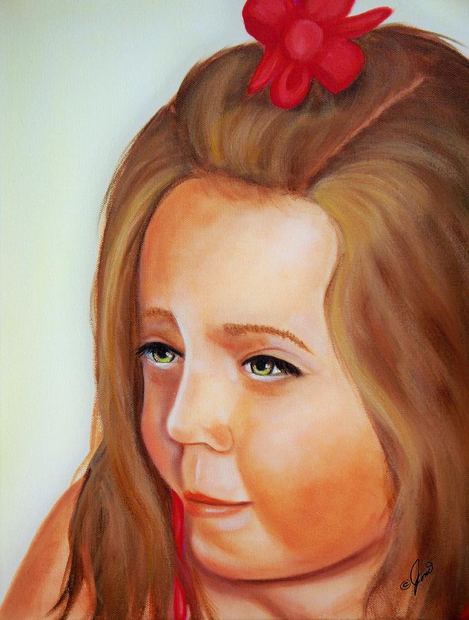 Portrait Painting - Pensive Lass by Joni McPherson