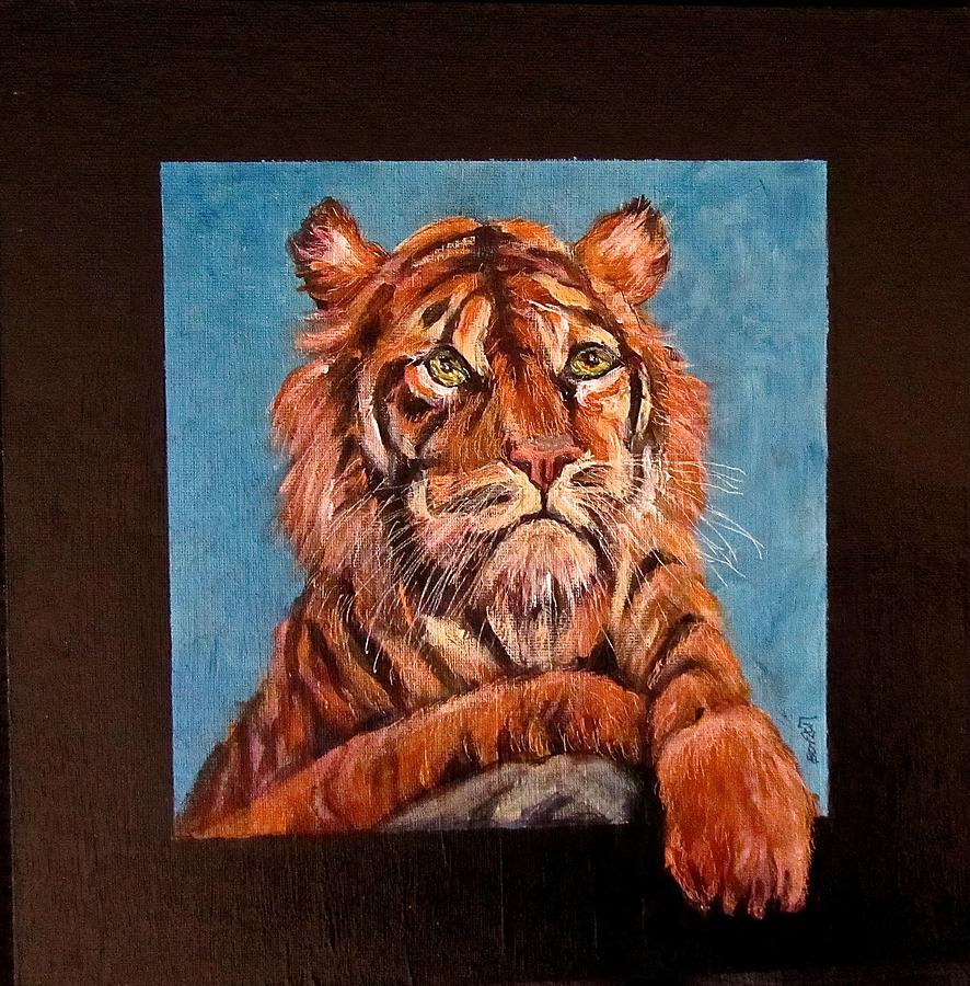 Pensive Tiger Painting by Barbara OToole